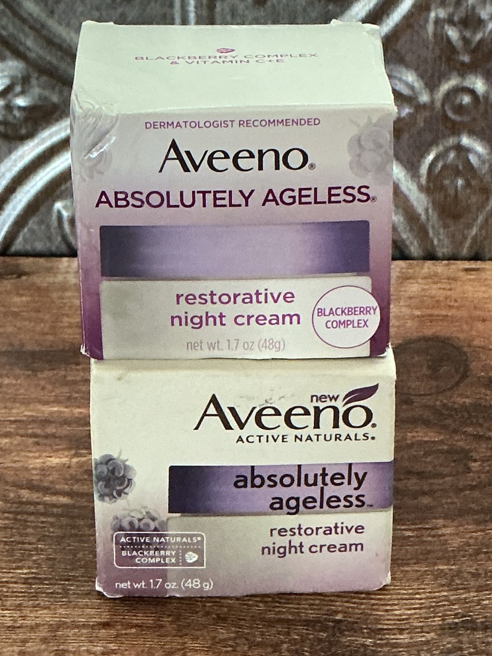 Lot of 2 Aveeno Absolutely Ageless Restorative Night Cream NEW